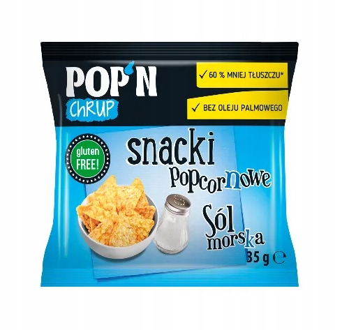 Snacki Popcornowe Pop'n Chrup z Sola Morską 35g
