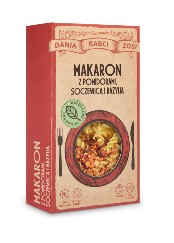 Makaron z Pomidorami, Soczewicą i Bazylią 180g