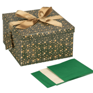 Pudełko prezentowe - Zielone z gwiazdkami