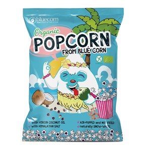 Popcorn z Niebieskiej Kukurydzy z Olejem Kokosowym i Solą Himalajską Bezglutenowy BIO 20g