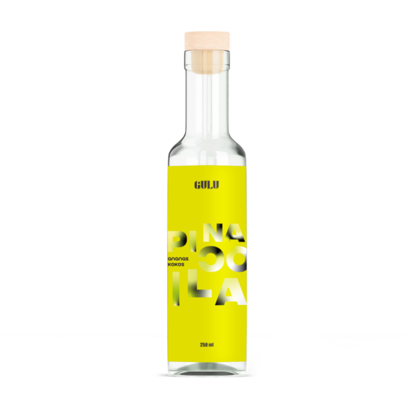 Sucha Nalewka Pinacoila 250ml to autorska mieszanka składników do przygotowania nalewki w domu w szklanej butelce